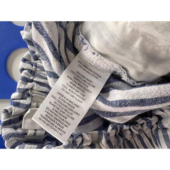 BLL BeachLunchLounge Small Blue Stripe Pants Linen Cotton Blend - Picture 4 of 9